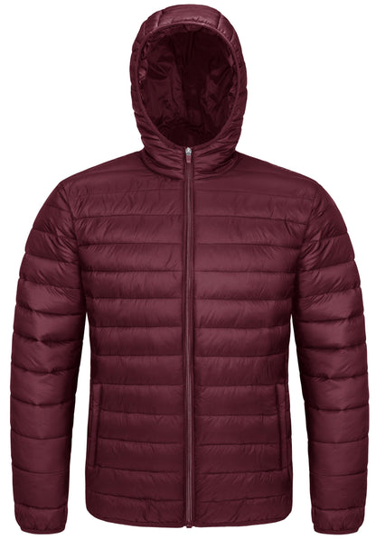 MAGCOMSEN Men's Lightweight Puffer Jacket Hooded Full Zip Water-Resistant Quilted Lined Winter Coats